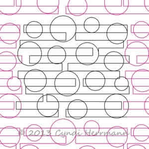 Digital Quilting Design Circles and Lines by Cyndi Herrmann.