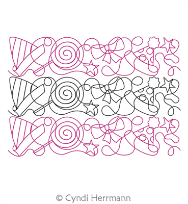 Digital Quilting Design Party Time Border by Cyndi Herrmann.