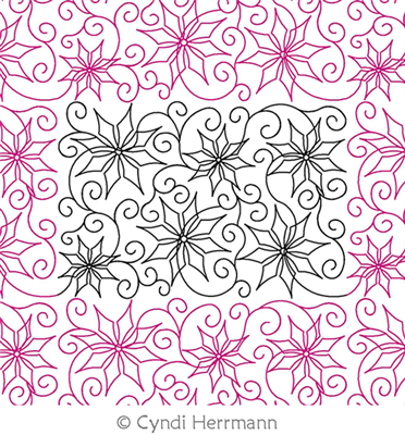 Digital Quilting Design Snowflake Swirl E2E by Cyndi Herrmann.