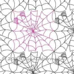Digital Quilting Design Spider on Web Block or Panto by Cyndi Herrmann.