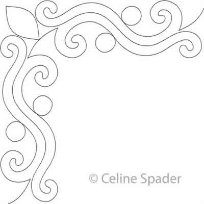 Digital Quilting Design Bonnie's Border 2 Corner by Celine by Celine Spader.