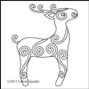 Digital Quilting Design Christmas Reindeer Motif by Celine Spader.