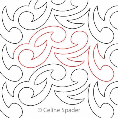 Digital Quilting Design Comma by Celine Spader.