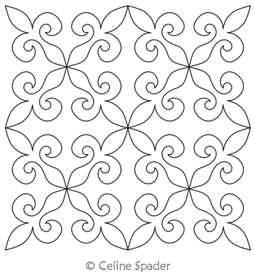 Digital Quilting Design Fleur de Lis Block 2 by Celine Spader.