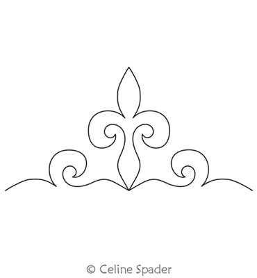 Digital Quilting Design Fleur de Lis Continuous Triangle by Celine Spader.