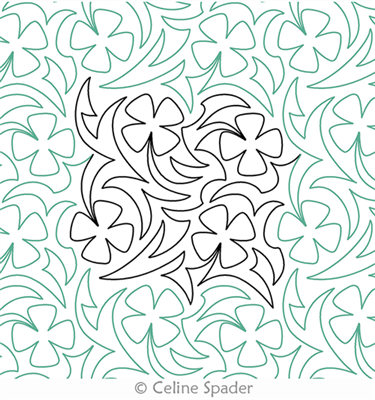 Digital Quilting Design Floweret by Celine Spader.
