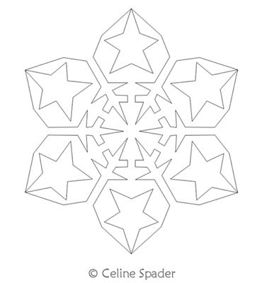 Digital Quilting Design Pretty Snowflake 1 by Celine Spader.