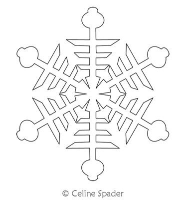 Digital Quilting Design Pretty Snowflake 6 by Celine Spader.