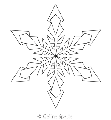 Digital Quilting Design Pretty Snowflake 7 by Celine Spader.