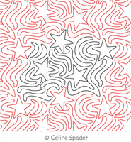 Digital Quilting Design Stars and Stripes 2 by Celine Spader.