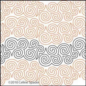 Digital Quilting Design Wandering Spirals Mini by Celine Spader.