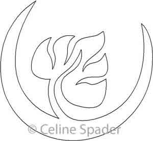 Digital Quilting Design Windblown Leaves Arc by Celine Spader.
