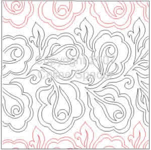 Digital Quilting Design Coming Up Roses by Celine Spader.