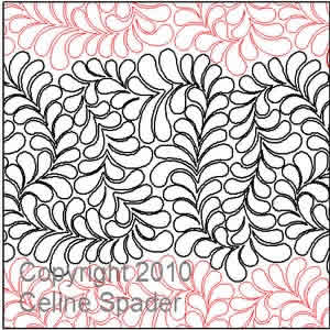 Digital Quilting Design Feather Ramble by Celine Spader.