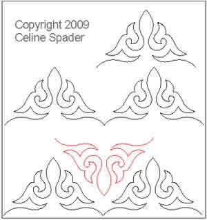 Digital Quilting Design Ironworks Triangle Border 1 by Celine Spader.