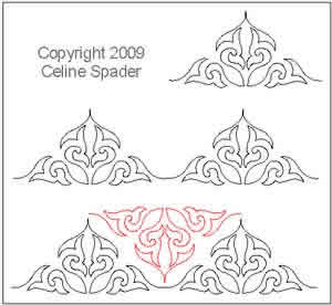 Digital Quilting Design Ironworks Triangle Border 2 by Celine Spader.