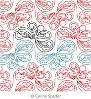 Paisley Dance by Celine Spader. This image demonstrates how this computerized pattern will stitch out once loaded on your robotic quilting system. A full page pdf is included with the design download.