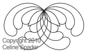 Digital Quilting Design Celine's Spirograph Half Block by Celine Spader.