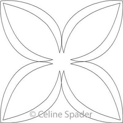 Digital Quilting Design Windblown Leaves Block 3 by Celine Spader.