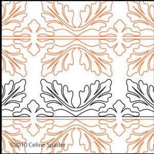 Digital Quilting Design Windblown Petals Border Panto 3 by Celine Spader.