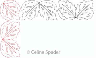 Digital Quilting Design Windblown Petals Border and Corner 2 by Celine Spader.