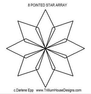 Digital Quilting Design 8 Pointed Star Array by Darlene Epp.