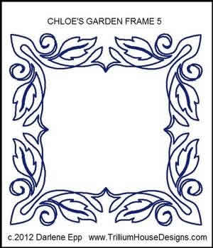 Digital Quilting Design Chloe Garden Frame 5 by Darlene Epp.