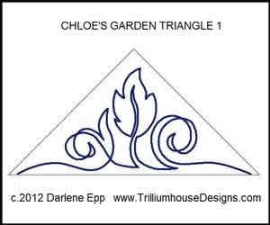 Digital Quilting Design Chloe Garden Tri 1 by Darlene Epp.