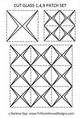 Digital Quilting Design Cut glass Continuous Curve Set by Darlene Epp.