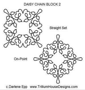 Digital Quilting Design Daisy Chain Block 2 by Darlene Epp.