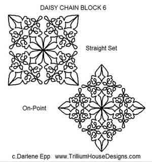 Digital Quilting Design Daisy Chain Block 6 by Darlene Epp.