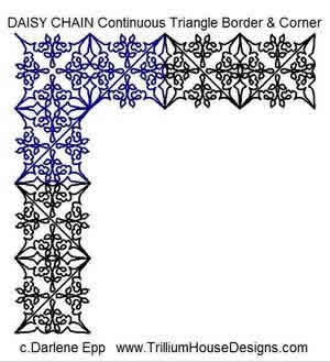 Digital Quilting Design Daisy Chain Block 6 Cont Tri Border & Corner by Darlene Epp.