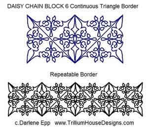 Digital Quilting Design Daisy Chain Block 6 Cont Tri Border by Darlene Epp.