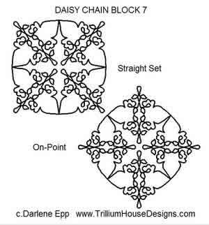 Digital Quilting Design Daisy Chain Block 7 by Darlene Epp.