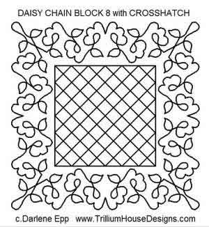 Digital Quilting Design Daisy Chain Block 8 w/Crosshatch by Darlene Epp.