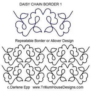 Digital Quilting Design Daisy Chain Border 1 by Darlene Epp.