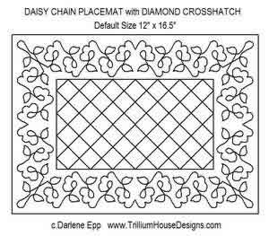 Digital Quilting Design Daisy Chain Placemat w/Diamond Crosshatch by Darlene Epp.