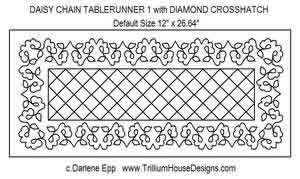 Digital Quilting Design Daisy Chain Table Runner 1 by Darlene Epp.