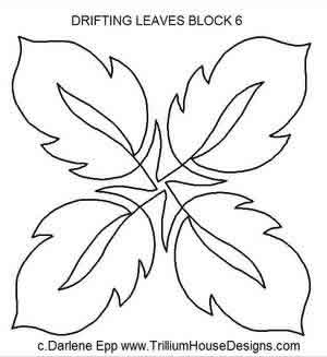 Digital Quilting Design Drifting Leaves Block 6 by Darlene Epp.