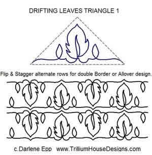 Digital Quilting Design Drifting Leaves Triangle 1 by Darlene Epp.
