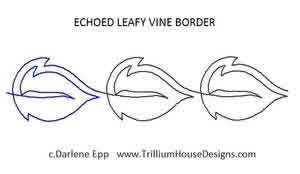 Digital Quilting Design Echoed Leafy Vine Border by Darlene Epp.