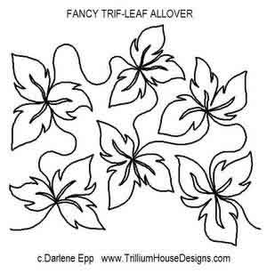 Digital Quilting Design Fancy Tri Leaf Allover by Darlene Epp.