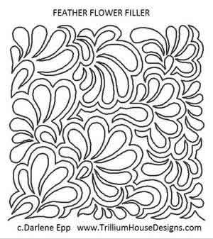 Digital Quilting Design Feather Flower Filler by Darlene Epp.