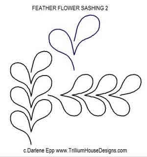 Digital Quilting Design Feather Flower Sashing 2 by Darlene Epp.