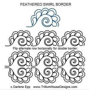 Digital Quilting Design Feathered Swirl Border by Darlene Epp.