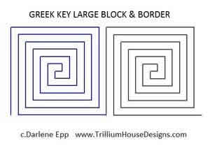 Digital Quilting Design Greek Key Lg Block & Border by Darlene Epp.