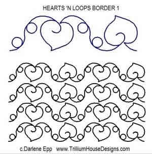 Digital Quilting Design Hearts 'N Loops Border 1 by Darlene Epp.