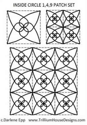 Digital Quilting Design Inside Circle Continuous Curve Set by Darlene Epp.
