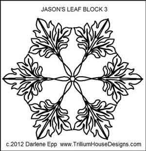 Digital Quilting Design Jason's Leaf Block 3 by Darlene Epp.