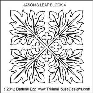 Digital Quilting Design Jason's Leaf Block 4 by Darlene Epp.
